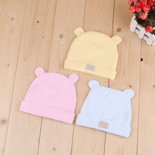 winter new combed cotton ear tire cap baby warm pullover cap