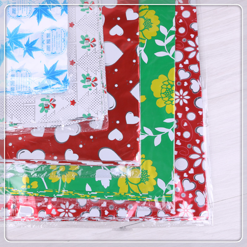 彩色塑料包装纸精品包装纸鲜花包装纸圣诞包装纸