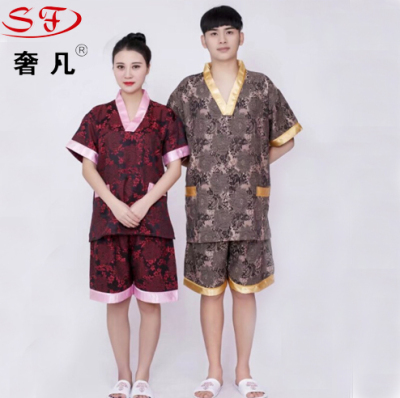 The sweat suit of the men and women's bath clothes lover's moxibustion and moxibustion suit