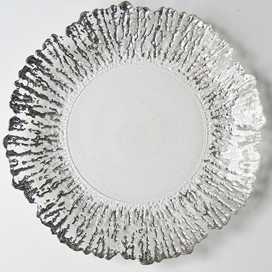 外贸厂家电镀金边西餐餐盘糕点盘摆件玻璃盘子