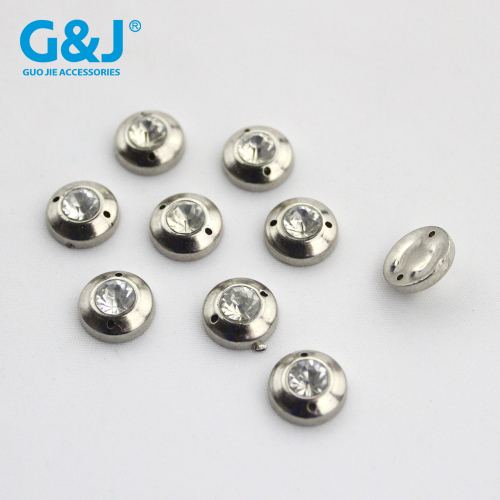 DIY Point a Drill round Glossy Double Hole Flat Bottom ABS Electric Plating Drill clothing Accessories Hand-Stitched Diamond Wholesale