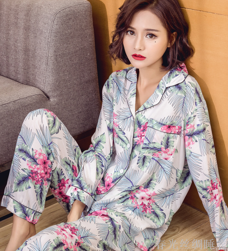 spring new long sleeve poplin pajamas two-piece suit women‘s big-name homewear