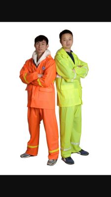 Orange belt reflective striped suit raincoat road construction sanitation cleaner raincoat.