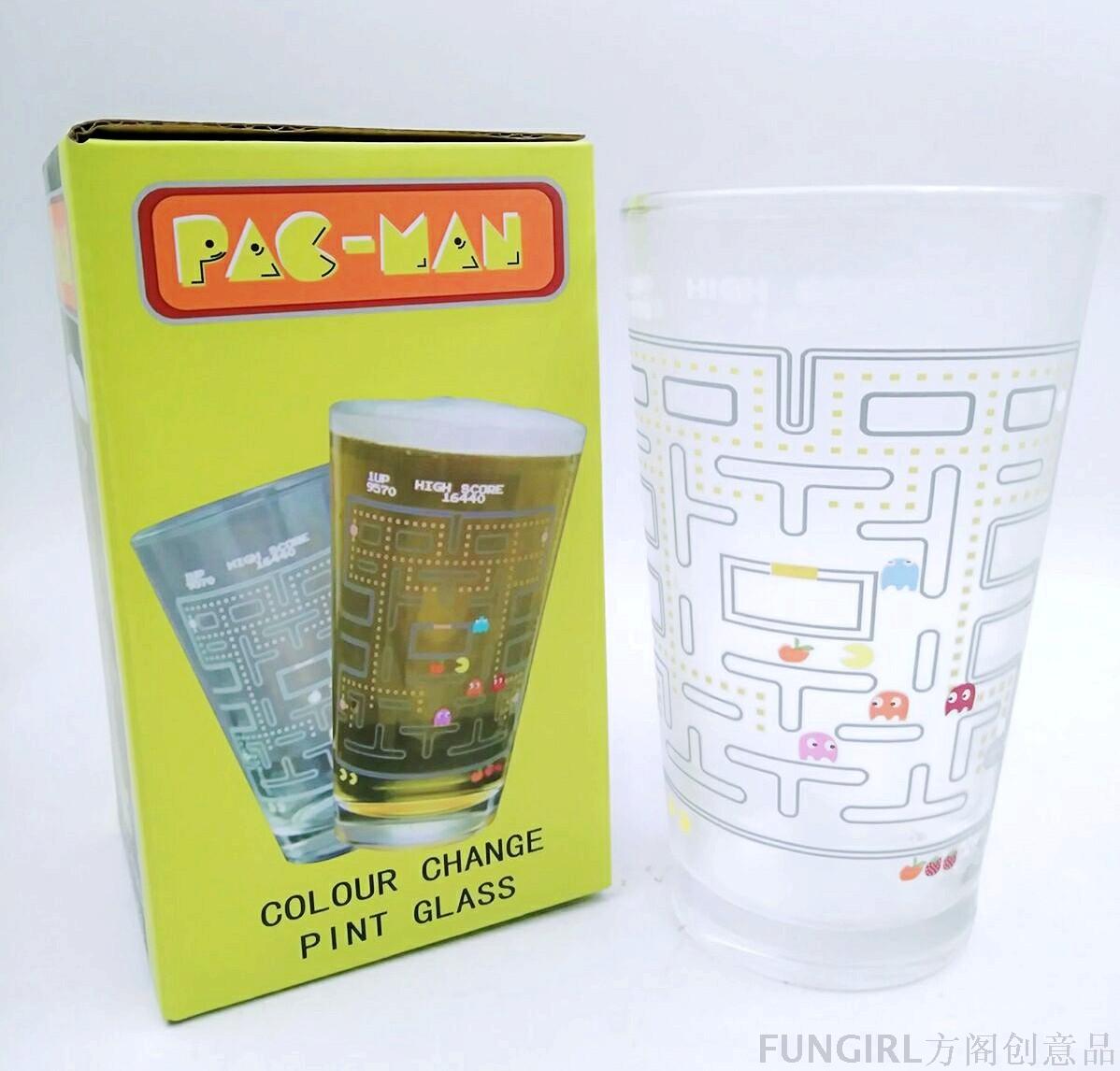 Gameboy游戏机变色水杯吃豆人游戏玻璃杯