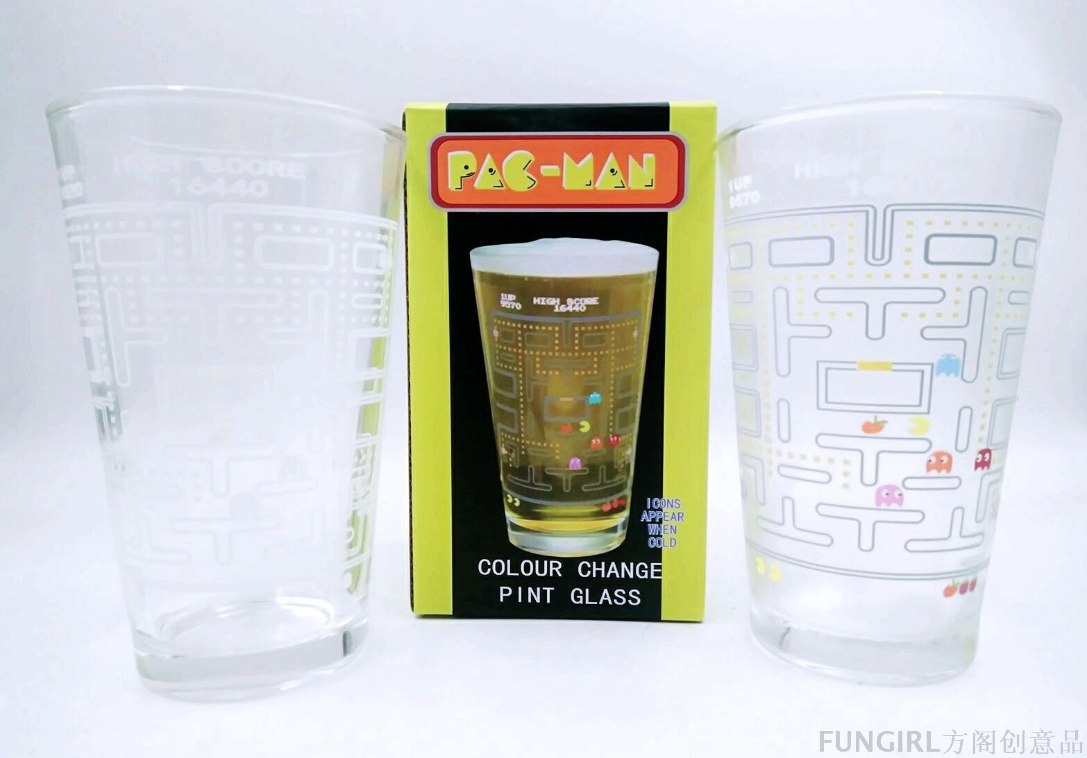 Gameboy游戏机变色水杯吃豆人游戏玻璃杯
