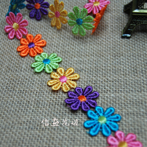 taobao popular 6-color water-soluble embroidery 2.5cm 8-petal flower diy clothing accessories