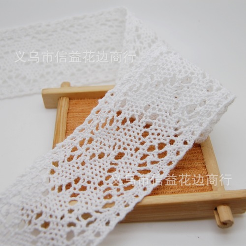 4.0cm Exquisite Bilateral Cotton Thread Cotton Lace Snap Buckle Headdress/Clothing Fabric/DIY Fabric Lace