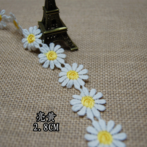 new arrival spiral large round point flower core 2.8cm 12-petal flower water-soluble embroidery diy clothing sccessories
