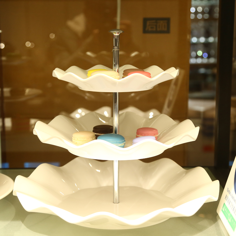 欧式简约水果盘 现代自助餐厅干果盘点心盘多层蛋糕架