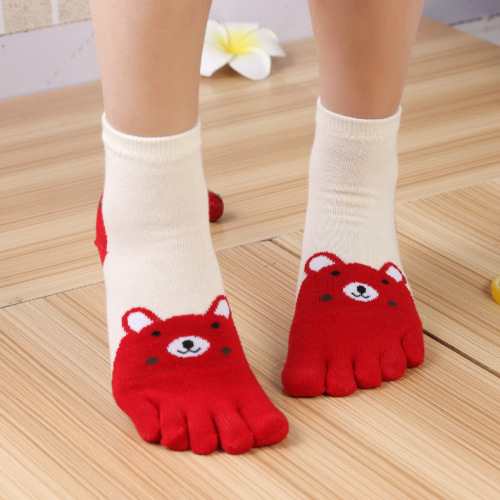 Children‘s Socks Cute Cartoon Toe Socks Spring and Autumn New Pure Cotton Socks Toe Socks Supply Wholesale