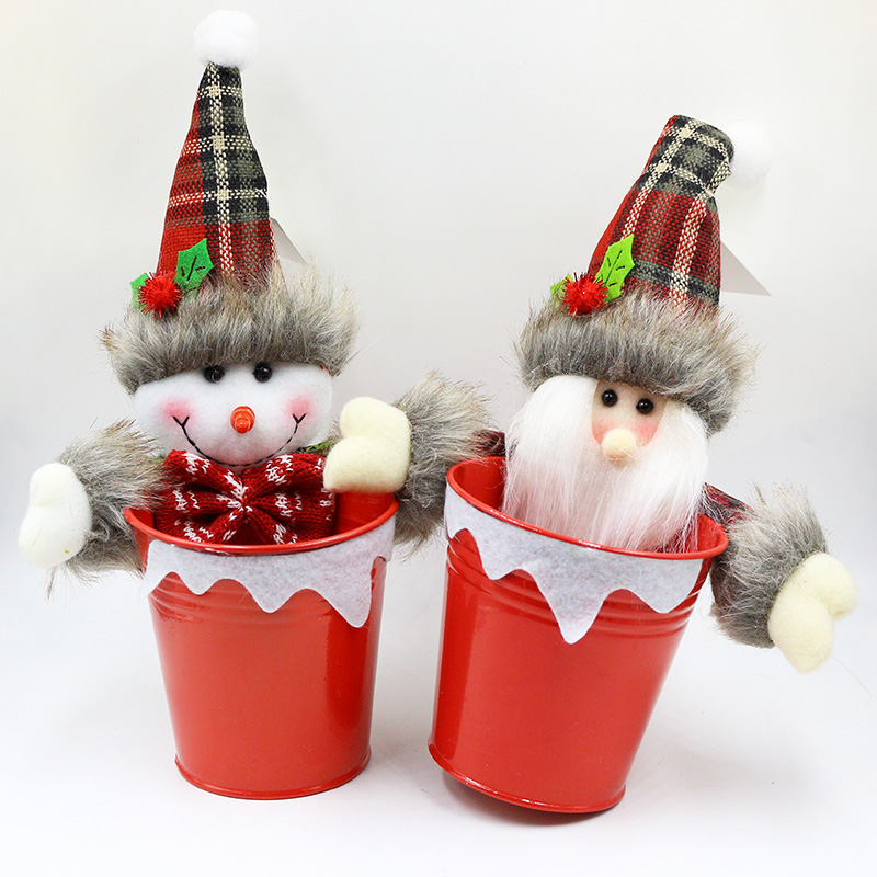 圣诞节装饰品10寸礼物桶