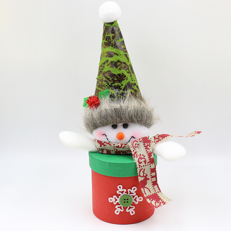 圣诞节装饰品9寸老人雪人礼物盒