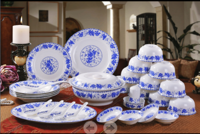 In 2018, jingdezhen 56 has blue and white porcelain bone China tableware.