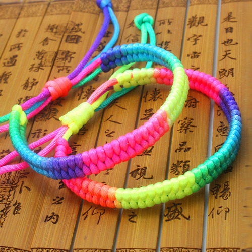 red rope bracelet diy woven colorful rope bracelet ethnic style taobao small gift