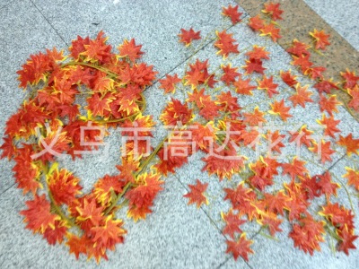 Yellow stem and red maple leaf/simulated vine/flower vine/leaf vine/wicker/vine/false leaf