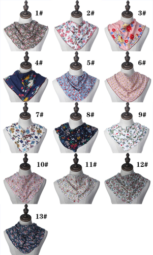 New Cotton Flower Cloth Triangle Towel Spring and Autumn Korean Style