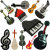 Jhl-up146 silica gel cartoon guitar U disk piano usb violin pipa U pan PVC soft glue 16G 8G..