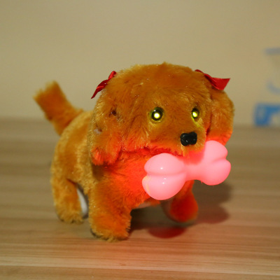 Factory direct shot electric plush toy dog back will be called light forward backward dog stalls hot sales sources