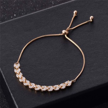 2018新年新款欧美轻奢镶锆女式铜手链Amazo