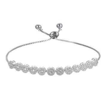 2018欧美轻奢饰品圆形锆石手链 热卖真金保色