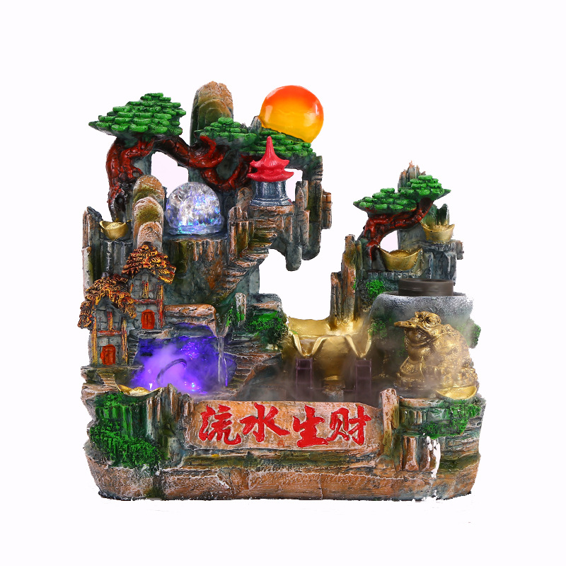 金蟾优质树脂装饰摆件创意流水生财室内流水喷泉批发家居装饰品