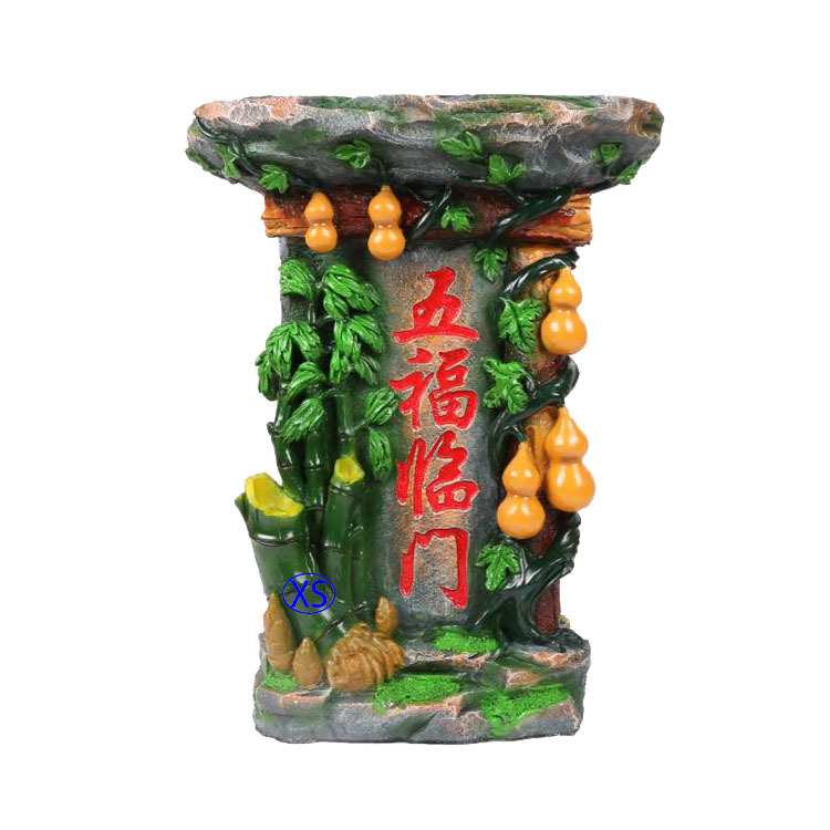 树脂工艺品喷泉流水摆件盆景喷泉五福临门摆件底座特价供应批发