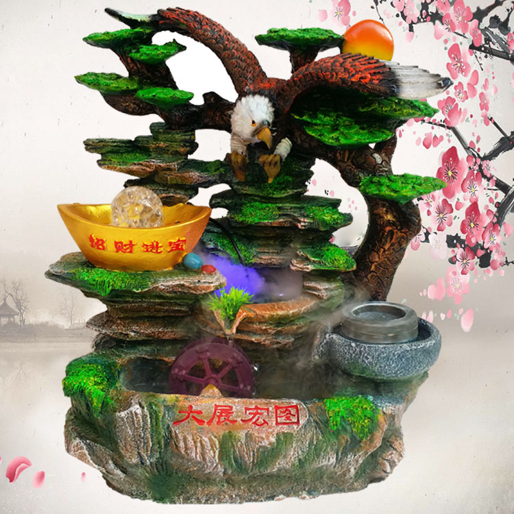 室内假山流水树脂喷泉 室内水景 创意小桥流水家居饰品 厂家批发