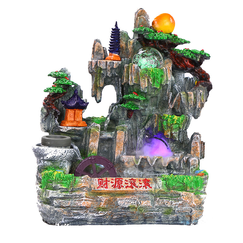 流水喷泉 新奇特产品批发 财源滚滚 假山盆景摆件 山水工艺品摆件