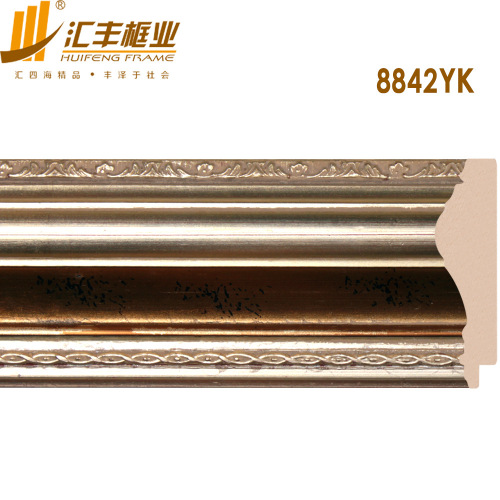 [huifeng frame industry] wholesale oil painting line gold and silver foil wood line european line decorative line 8842