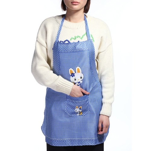 Bunny Polyester Taffeta Rip-Stop Apron with Pocket Waterproof Antifouling Multifunctional Kitchen Apron Factory Direct Sales Wholesale