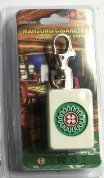 Cigarette lighter USB charging electronic key chain simulation mahjong cigarette lighter personality AD customized LOGO.