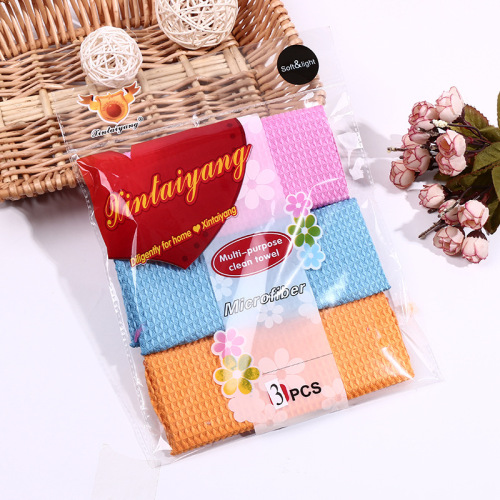 Popular 4PCs Printing Microfiber Rag Bags Non-Stick Oil Lint-Free Multifunctional Dish Towel Wholesale