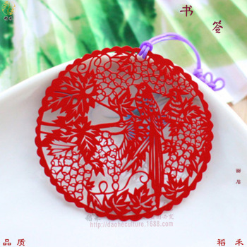 金属书签定制 圣诞艺送老外小礼品 中国特色工