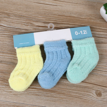 Autumn and Winter Baby‘s Socks Cotton Socks Solid Color Series Fashionable Warm Boys‘ Socks