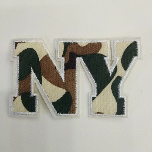 embroidered ny woven logo leather label embroidered clothing accessories cloth patch