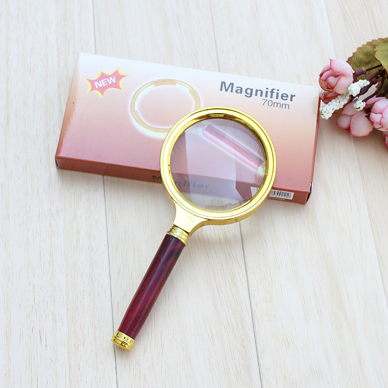 放大镜 高清老人阅读手持 珠宝玉石鉴定70mm 仿铜放大镜 5元批发