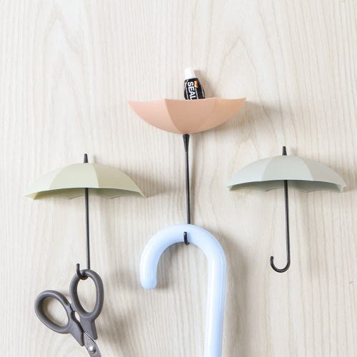 Creative Plain Umbrella-Shaped Strong Adhesive Hook Colorful Storage hook Nail-Free Seamless Wall Sticky Hook 3