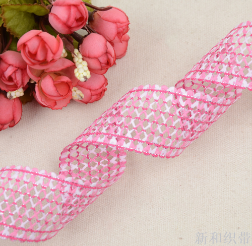 Ultrasonic Embossed Organza Tape Plaid Lace Ribbon Packaging Accessories