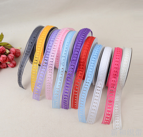 ultrasonic embossed ribbon hollow diy polyester tape packaging accessories