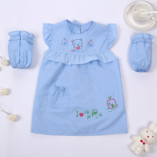 children‘s apron waterproof painting clothes boys and girls baby eating anti-wear coverall kindergarten art painting clothes