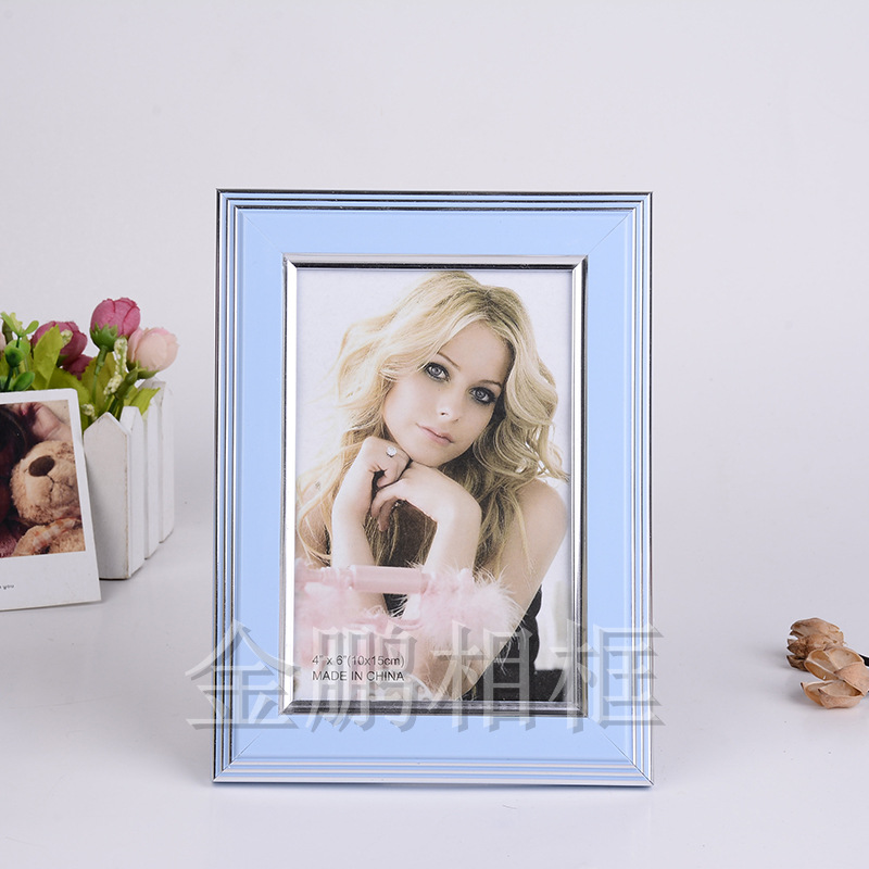 相框摆台6 7 8 10 12寸复古蓝色相框组合挂墙摆台相框外贸出口