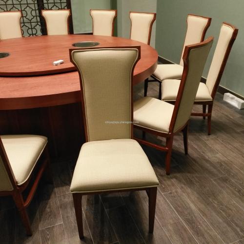 New Chinese Dining Chair Box Metal Imitation Wooden Chair Club solid Wood Electric Dining Table and Chair 