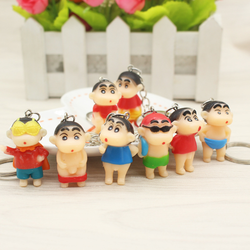 超萌可爱日本卡通动漫玩偶公仔蜡笔小新钥匙扣挂件批发小礼品批发
