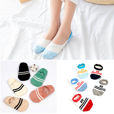summer thin invisible socks ladies shallow mouth invisible boat socks cotton silicone anti-skidding women socks