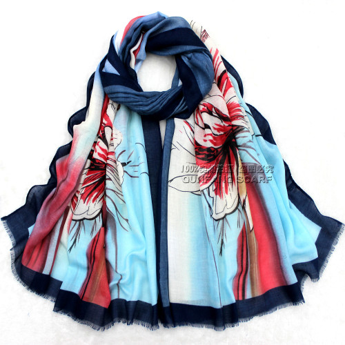 new scarf wholesale soft silk cotton printing scarf gradient printing scarf women‘s long scarf shawl
