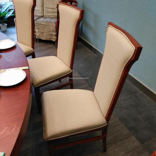 fujian international hotel new chinese dining chair metal star hotel solid wood electric dining table and chair