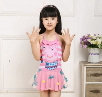 新款小猪佩奇可爱佩佩猪卡通儿童女孩游泳衣温
