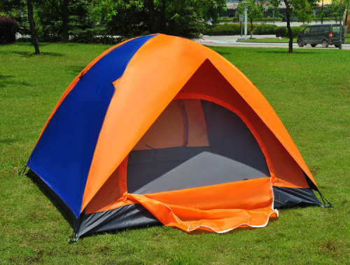 factory direct outdoor tent multi-person camping outing double door 3-4 people rain-proof mountaineering camping tent