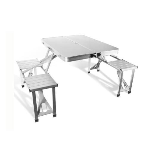 Factory Direct Sales Outdoor Aluminum Alloy Folding Table and Chair Beach Table and Chair Piece Table and Chairs Occasional Table Portable Table