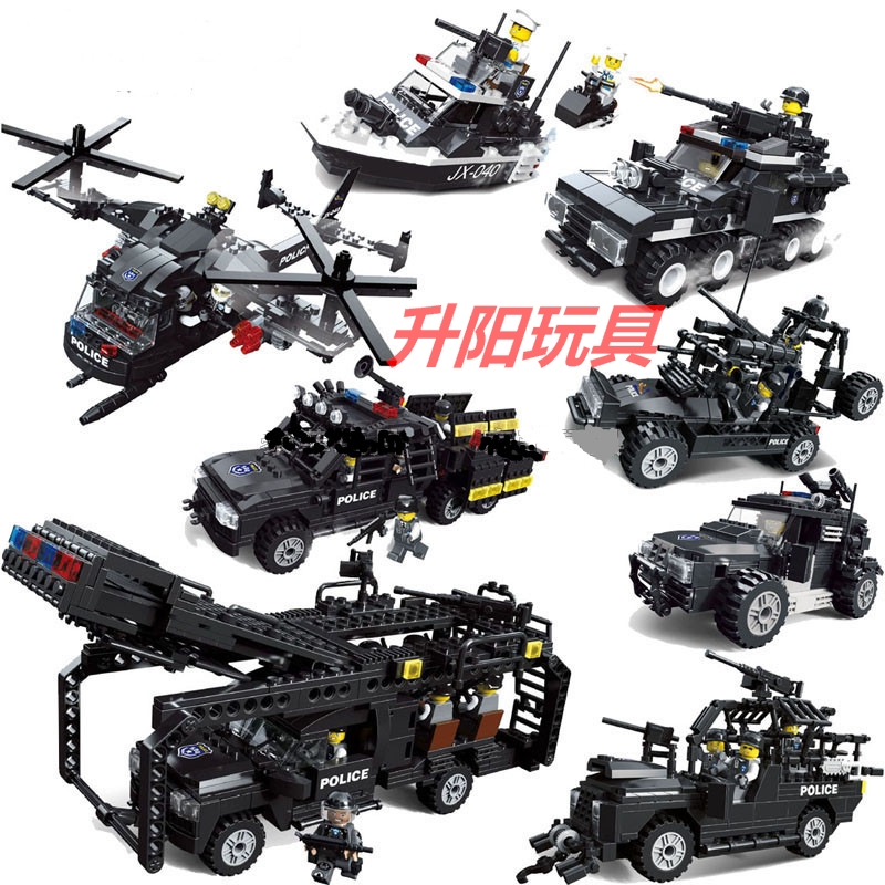 特警飞虎队杰星警察新品系列拼装警车战车积木玩具20040-20047